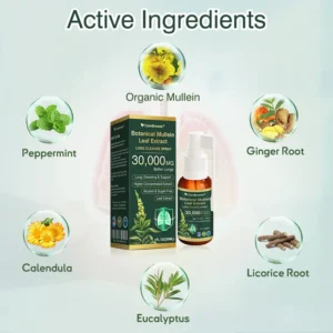 ✅US Official Store:CareBreeze® Botanical Mullein Leaf Extract Lung Cleanse Spray（👨‍⚕️Directly acts on COPD, asthma, chronic bronchitis (CB), respiratory infections, lung cancer, sinusitis, and other conditions）