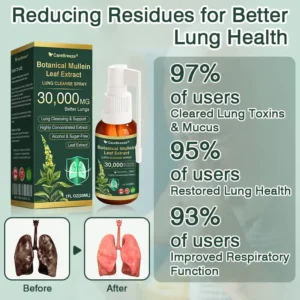🔆✅CA Official Store:CareBreeze® Botanical Mullein Leaf Extract Lung Cleanse Spray（👨‍⚕️Directly acts on COPD, asthma, chronic bronchitis (CB), respiratory infections, lung cancer, sinusitis, and other conditions）