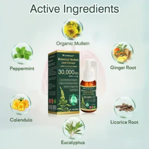 🔆✅CA Official Store:CareBreeze® Botanical Mullein Leaf Extract Lung Cleanse Spray（👨‍⚕️Directly acts on COPD, asthma, chronic bronchitis (CB), respiratory infections, lung cancer, sinusitis, and other conditions）