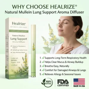🍃Healrize® Natural Mullein Lung Support Aroma Diffuser – Deep Lung Cleanse Support