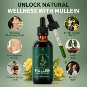 Mullein Leaf & Chlorophyll Drops for Lung Cleanse & Mucus Support