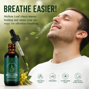 Mullein Leaf & Chlorophyll Drops for Lung Cleanse & Mucus Support