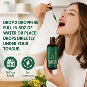 Mullein Leaf & Chlorophyll Drops for Lung Cleanse & Mucus Support