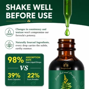 Mullein Leaf & Chlorophyll Drops for Lung Cleanse & Mucus Support