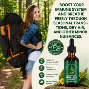 Mullein Leaf & Chlorophyll Drops for Lung Cleanse & Mucus Support