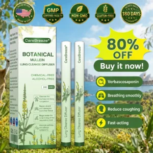 🫁Botanical
Mullein Lung Cleanse Diffuser(👨⚕️Directly acts on COPD, asthma, chronic bronchitis (CB), respiratory infections, lung cancer, sinusitis, and other conditions)