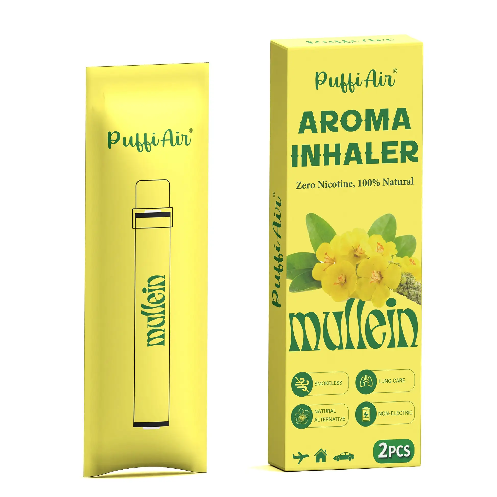 Mullein Smokeless Aroma Inhaler - 2 Pcs