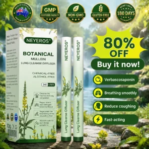 NEYEROS® Botanical Mullein Lung Cleanse Diffuser(Cough, Pharyngitis, shortness of breath, sputum, stuffy nose, bronchitis, bronchitis, allergy symptoms, lung discomfort✅)