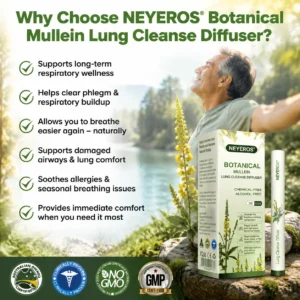 NEYEROS® Botanical Mullein Lung Cleanse Diffuser(Cough, Pharyngitis, shortness of breath, sputum, stuffy nose, bronchitis, bronchitis, allergy symptoms, lung discomfort✅)