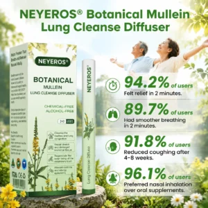 NEYEROS® Botanical Mullein Lung Cleanse Diffuser(Cough, Pharyngitis, shortness of breath, sputum, stuffy nose, bronchitis, bronchitis, allergy symptoms, lung discomfort✅)