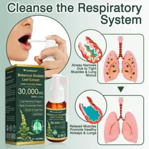 🫁🇺🇸 CareBreeze® Botanical Mullein Leaf Extract Lung Cleanse Spray（👨‍⚕️Directly acts on COPD, asthma, chronic bronchitis (CB), respiratory infections, lung cancer, sinusitis, and other conditions）