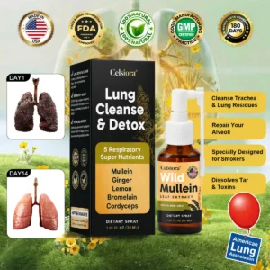 ✨😍FDA Approved|Celsiora® New Maximum Potency Mullein Spray (Helps relieve difficulty coughing up phlegm, shortness of breath, excessive mucus and lung infections)