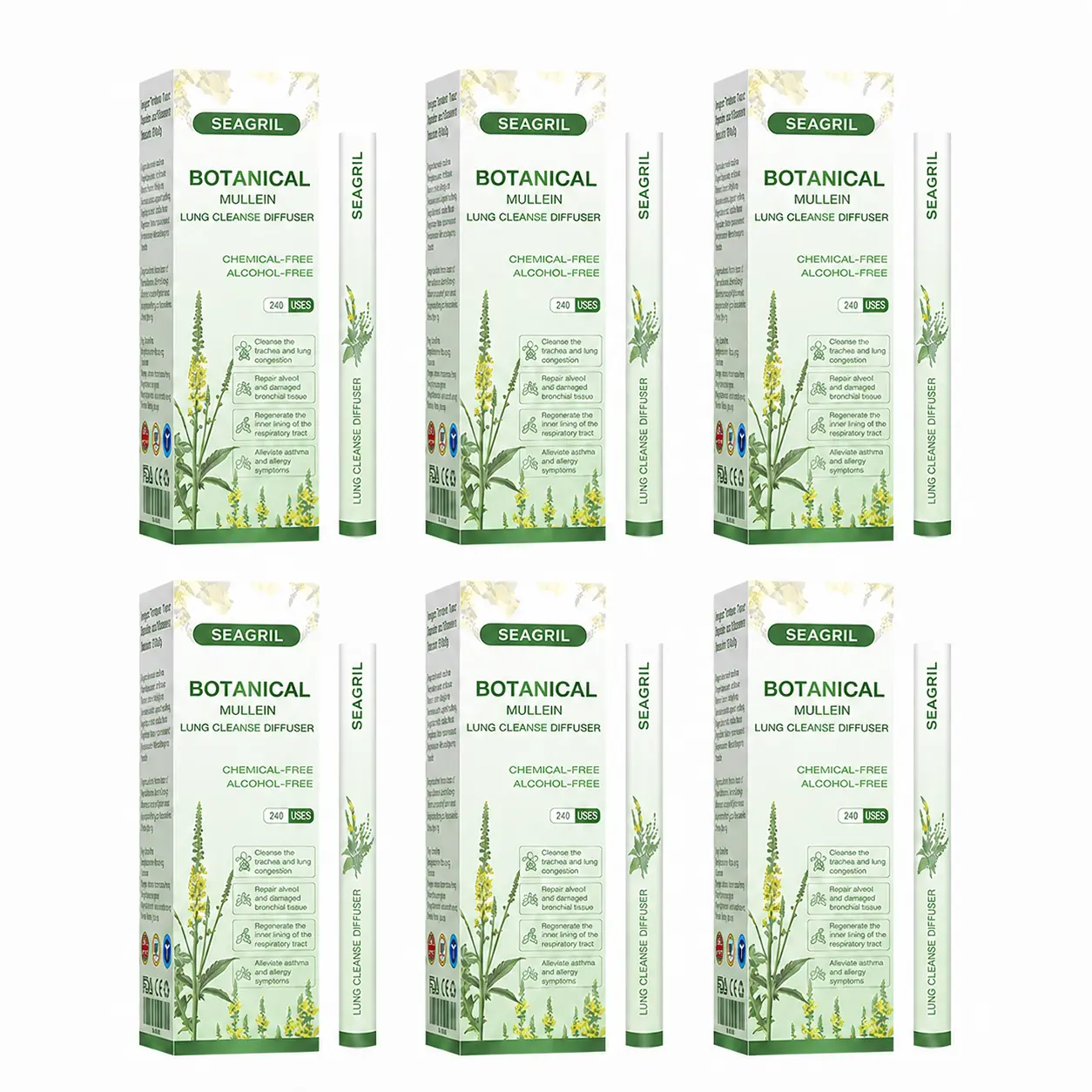 ❣️✅UK Owned and Operated|SEAGRIL® Botanical Mullein Lung Cleanse Diffuser (💝 Cough, wheezing, shortness of breath, sputum, stuffy nose, bronchitis, bronchitis, allergy symptoms, lung discomfort💝)